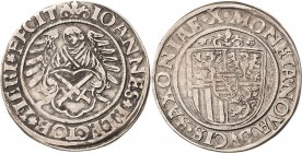Sachsen-Kurlinie ab 1486 bis 1547 (Ernestiner)
Johann der Beständige 1528-1533 Schreckenberger o.J. X-Zwickau Engel mit nach links gewandtem Kopf übe...
