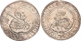 Sachsen-Kurlinie ab 1486 bis 1547 (Ernestiner)
Johann Friedrich und Georg 1534-1539 Guldengroschen 1537, T-Buchholz Zwischen den Ziffern der Jahresza...
