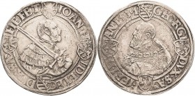 Sachsen-Kurlinie ab 1486 bis 1547 (Ernestiner)
Johann Friedrich und Georg 1534-1539 Guldengroschen 1537, T-Buchholz Zwischen den Ziffern der Jahresza...