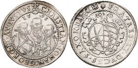 Sachsen-Kurlinie ab 1547 (Albertiner)
Christian II., Johann Georg I. und August 1591-1611 1/2 Taler 1593, HB-Dresden Keilitz/Kahnt 198 Kohl 94 Revers...