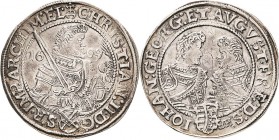 Sachsen-Kurlinie ab 1547 (Albertiner)
Christian II., Johann Georg I. und August 1591-1611 1/2 Taler 1609, HR-Dresden Keilitz/Kahnt 247 Kohl 102 Schrö...