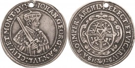 Sachsen-Kurlinie ab 1547 (Albertiner)
Johann Georg I. und August 1611-1615 1/4 Taler 1612, Schwan-Dresden Vikariat. Breites Brustbild und kleine Jahr...