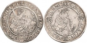 Sachsen-Kurlinie ab 1547 (Albertiner)
Johann Georg I. und August 1611-1615 1/2 Taler 1616, Schwan-Dresden Mzz. links vom Wappen C/K 16 Kohl 134 Sehr ...