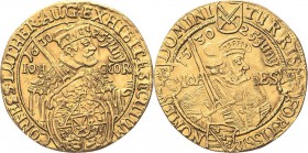 Sachsen-Kurlinie ab 1547 (Albertiner)
Johann Georg I. (1611-) 1615-1656 Doppeldukat 1630, gekreuzte Zainhaken-Dresden Jahrhundertfeier der Augsburger...