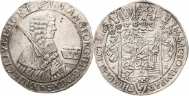 Sachsen-Kurlinie ab 1547 (Albertiner)
Johann Georg II. 1656-1680 Taler 1666, CR-Dresden Erbländischer Taler C/K 388 Schnee 909 Davenport 7617 Avers k...