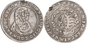Sachsen-Kurlinie ab 1547 (Albertiner)
Johann Georg II. 1656-1680 1/4 Taler 1670, CR-Dresden 1/4 Wechseltaler C/K 423 Kohl 241 Slg. Merseburger - Äuße...