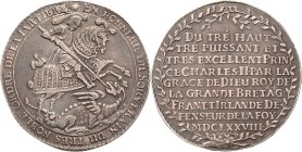 Sachsen-Kurlinie ab 1547 (Albertiner)
Johann Georg II. 1656-1680 Taler 1678, o. Mzz.-Dresden Verleihung des Hosenbandordens und auf das St. Georgenfe...