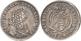 Sachsen-Kurlinie ab 1547 (Albertiner)
Johann Georg II. 1656-1680 1/6 Taler 1680, CF-Dresden C/K 429 Kohl 246 Selten. Kl. Schrötlingsfehler, sehr schö...