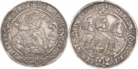 Sachsen-Altenburg 1603-1672
Johann Philipp, Friedrich, Johann Wilhelm, Friedrich Wilhelm II. 1603-1625 Taler 1624, WA-Saalfeld Rv-Legende endet ALDEN...