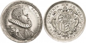 Sachsen-Weimar (Alt-Weimar) 1572-1603
Friedrich Wilhelm 1591-1602 Zinnmedaille 1594 (Spätere Anfertigung) Auf den Reichstag zu Regensburg. Brustbild ...