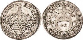 Sachsen-Eisenberg
Christian 1680-1707 1/48 Taler 1701, IA-Eisenberg Gräßler/Walde 46 Slg. Merseburger 3529 (R) Seltenes und prachtvolles Exemplar. Vo...