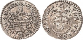 Sachsen-Eisenberg
Christian 1680-1707 1/96 Taler 1703, IA-Eisenberg Gräßler/Walde 52 Slg. Merseburger - Sehr seltenes und attraktives Exemplar. Leich...