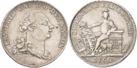 Sachsen-Hildburghausen
Ernst Friedrich III. Carl 1745-1780 Taler 1760, o.Mzz.-Hildburghausen Mit kleinem Kopf und kleiner Jahreszahl Hollmann 85 Slg....