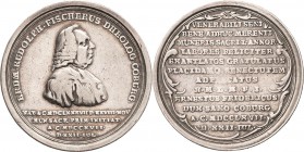 Sachsen-Coburg-Saalfeld
Ernst Friedrich 1764-1800 Silbermedaille 1767 (J. V. Riesing) 50-jähriges Priesterjubiläum von Erdmann Rudolph Fischer in Cob...