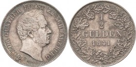 Schwarzburg-Rudolstadt
Friedrich Günther 1807-1867 1/2 Gulden 1841, München AKS 21 Jaeger 46 Vorzüglich