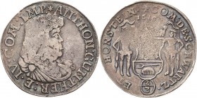 Schwarzburg-Sondershausen
Anton Günther II. 1666-1716 2/3 Taler 1676, gekreuzte Zainhaken-Keula Bethe 925 var. (mit : nach IV und ohne Punkt nach IMP...