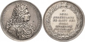 Schwarzburg-Sondershausen
Anton Günther II. 1666-1716 Silbergussmedaille 1703 (Chr. Wermuth) 50. Geburtstag des Fürsten. Brustbild mit Lockenperücke ...