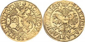 Worms-Stadt
 Goldgulden 1619. Joseph 317 Friedberg 3536 GOLD. 3.15 g. Rand min. bearbeitet, vorzüglich