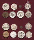 Leipzig
Lot-8 Stück Interessantes Lot von Medaillen mit Leipzig Bezug. Dabei u.a.: Versilberter Bronzejeton 1813 Völkerschlacht. Zinnmedaille 1863 50...