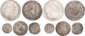 Allgemeine Lots
Lot-6 Stück Interessantes Lot von altdeutschen Silbermünzen. Darunter: Bayern- Taler 1775 (Madonna). Brandenburg-Preußen- Taler 1779....