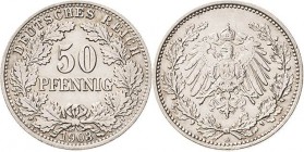 Kleinmünzen
 50 Pfennig 1903 A Jaeger 15 Fast vorzüglich