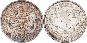 Gedenkausgaben
 3 Reichsmark 1927 A Nordhausen Jaeger 327 Leicht berieben, Polierte Platte