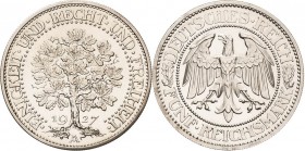 Gedenkausgaben
 5 Reichsmark 1927 A Eichbaum Jaeger 331 Min. Berieben, Polierte Platte