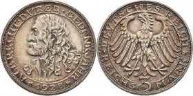 Gedenkausgaben
 3 Reichsmark 1928 D Dürer Jaeger 332 Herrliche Patina, prägefrisch