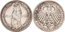 Gedenkausgaben
 3 Reichsmark 1928 A Naumburg Jaeger 333 Selten in dieser Erhaltung. Mattiert, min. Randfehler, Polierte Platte