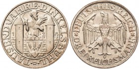 Gedenkausgaben
 3 Reichsmark 1928 D Dinkelsbühl Jaeger 334 Prägefrisch