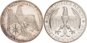 Gedenkausgaben
 3 Reichsmark 1929 A Waldeck Jaeger 337 Leicht berührt, Polierte Platte