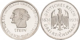 Gedenkausgaben
 3 Reichsmark 1931 A Stein Jaeger 348 Polierte Platte-