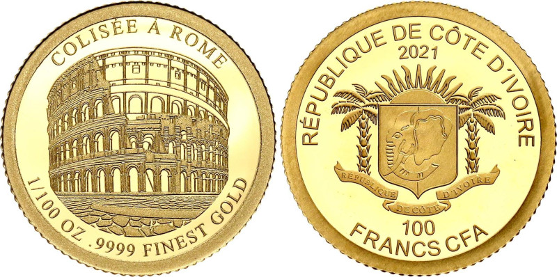Ivory Coast 100 Francs 2021

KM# 198, N# 354379; Gold (0.999) 0.31 g.; Roman C...