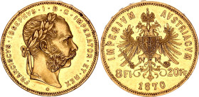 Austria 8 Florin / 20 Francs 1870 Key Date