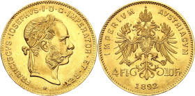 Austria 4 Florin / 10 Francs 1892 Restrike