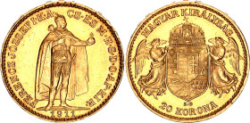 Hungary 20 Korona 1911 KB Key Date
