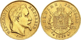 France 20 Francs 1869 BB