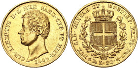 Italian States Sardinia 20 Lire 1849 P