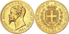 Italian States Sardinia 20 Lire 1851 P