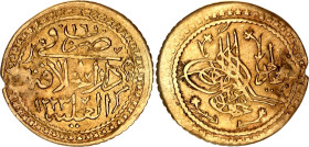Ottoman Empire 1/2 Surre Altin 1823 AH 1223//16 Mint Darulhilafe