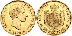 Spain 25 Pesetas 1878 (*78) EMM