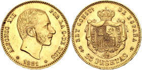 Spain 25 Pesetas 1881 (*81) MSM