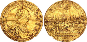 German States Regensburg 1/4 Dukat 1745 (ND) City View