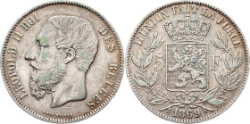 Belgium 5 Francs 1869