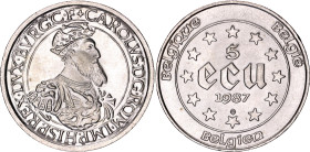 Belgium 5 Ecu 1987