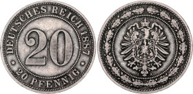 Germany - Empire 20 Pfennig 1887 A