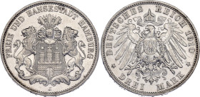 Germany - Empire Hamburg 3 Mark 1910 J