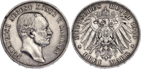 Germany - Empire Saxony-Albertine 3 Mark 1910 E