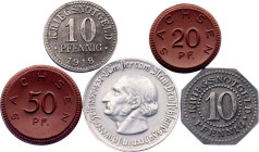 Germany - Weimar Republic Lot of 5 Notgelds 1918 - 1921