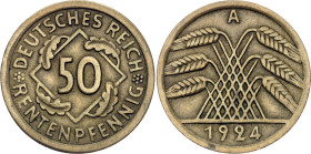 Germany - Weimar Republic 50 Rentenpfennig 1924 A